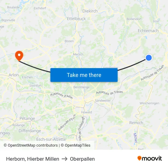 Herborn, Hierber Millen to Oberpallen map