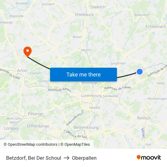Betzdorf, Bei Der Schoul to Oberpallen map