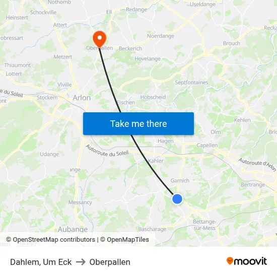 Dahlem, Um Eck to Oberpallen map