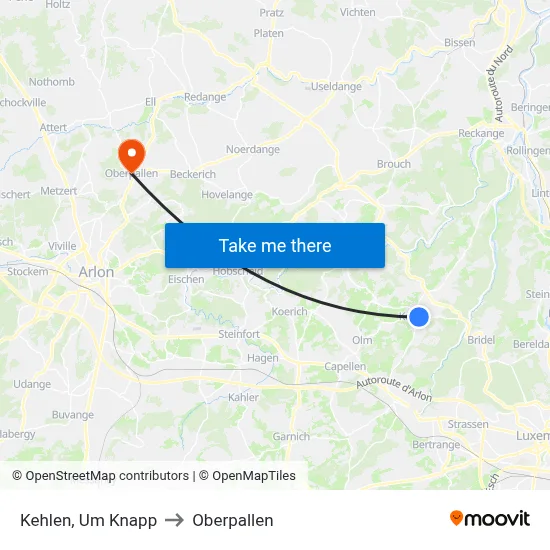 Kehlen, Um Knapp to Oberpallen map