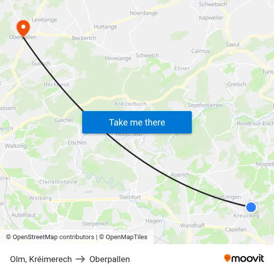 Olm, Kréimerech to Oberpallen map