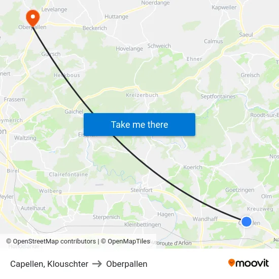 Capellen, Klouschter to Oberpallen map