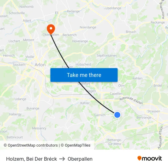 Holzem, Bei Der Bréck to Oberpallen map