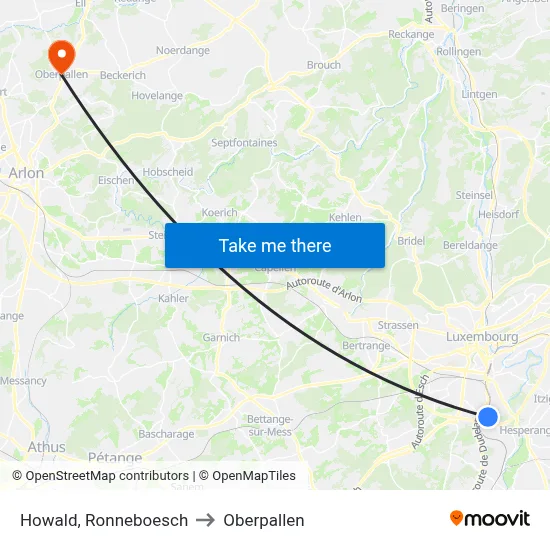 Howald, Ronneboesch to Oberpallen map
