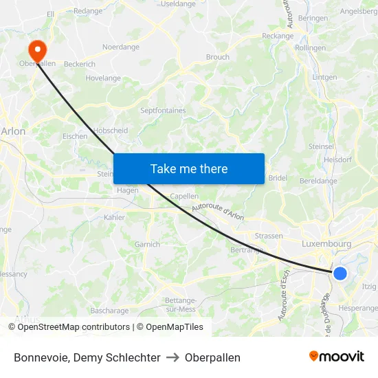 Bonnevoie, Demy Schlechter to Oberpallen map