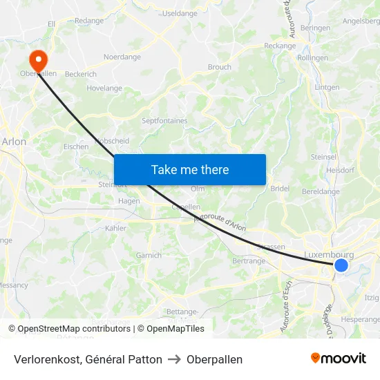 Verlorenkost, Général Patton to Oberpallen map