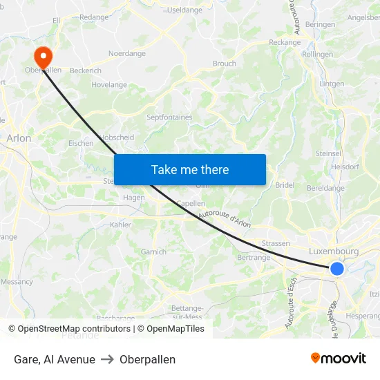 Gare, Al Avenue to Oberpallen map