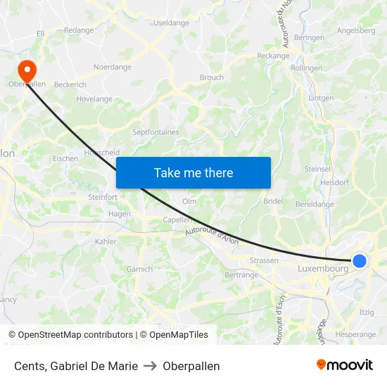 Cents, Gabriel De Marie to Oberpallen map