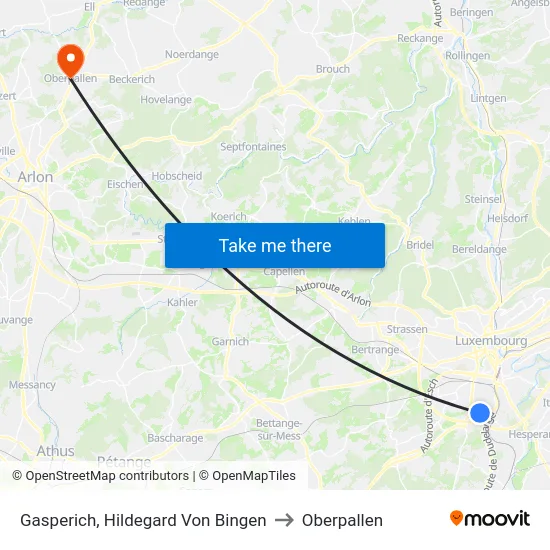 Gasperich, Hildegard Von Bingen to Oberpallen map