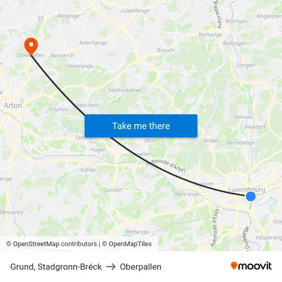 Grund, Stadgronn-Bréck to Oberpallen map