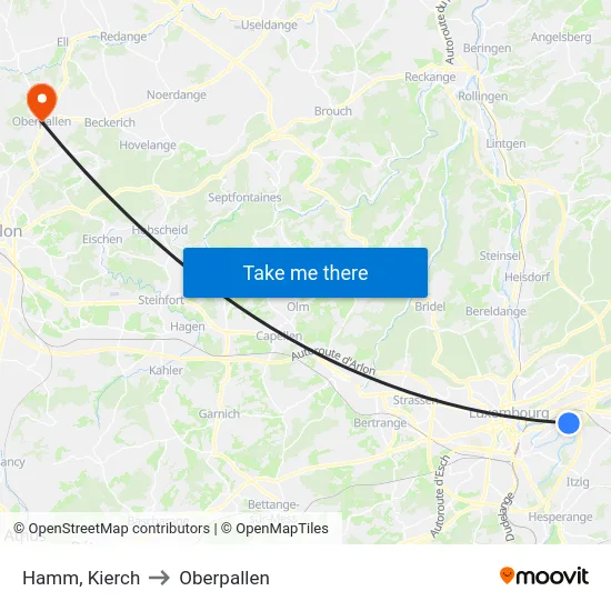 Hamm, Kierch to Oberpallen map