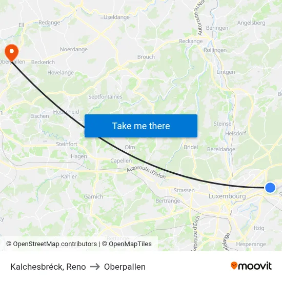 Kalchesbréck, Reno to Oberpallen map
