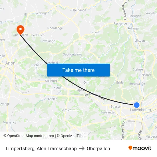 Limpertsberg, Alen Tramsschapp to Oberpallen map