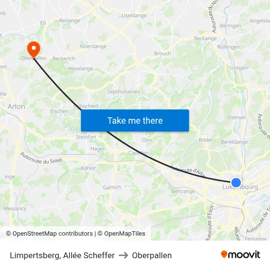 Limpertsberg, Allée Scheffer to Oberpallen map