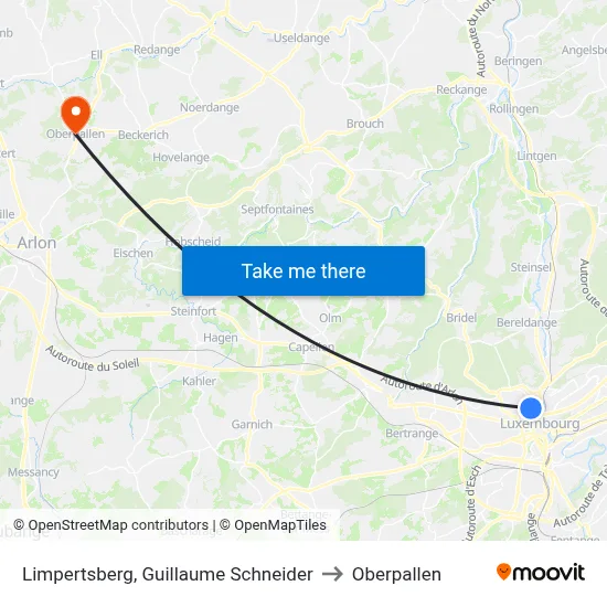 Limpertsberg, Guillaume Schneider to Oberpallen map