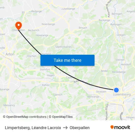 Limpertsberg, Léandre Lacroix to Oberpallen map