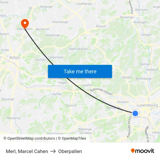 Merl, Marcel Cahen to Oberpallen map