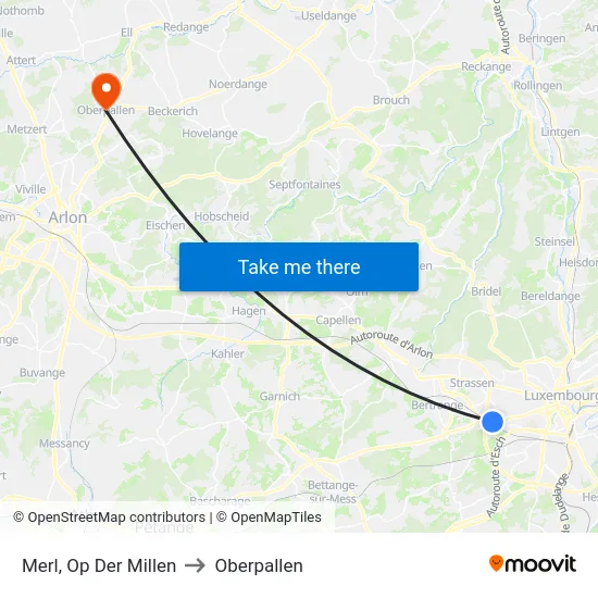 Merl, Op Der Millen to Oberpallen map