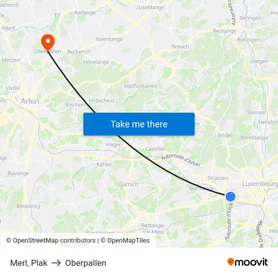 Merl, Plak to Oberpallen map