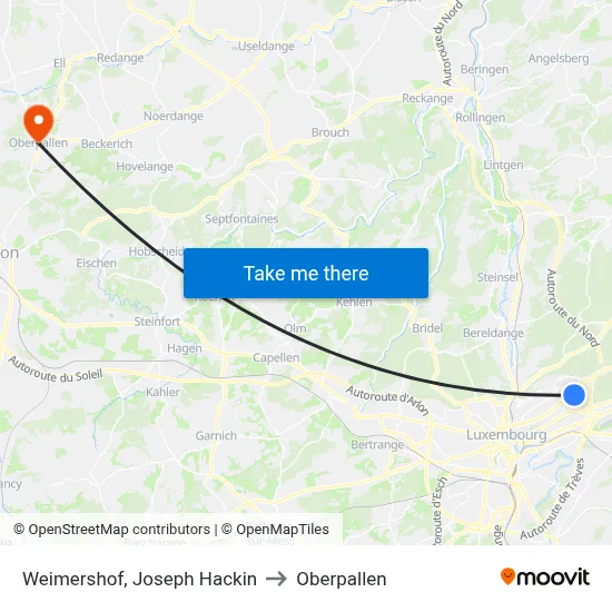 Weimershof, Joseph Hackin to Oberpallen map