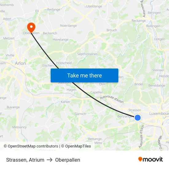 Strassen, Atrium to Oberpallen map