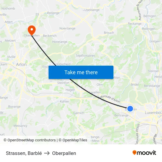 Strassen, Barblé to Oberpallen map