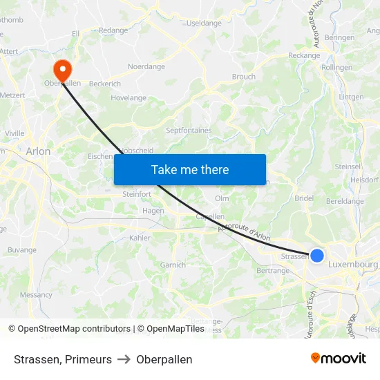 Strassen, Primeurs to Oberpallen map