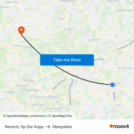 Remich, Op Der Kopp to Oberpallen map