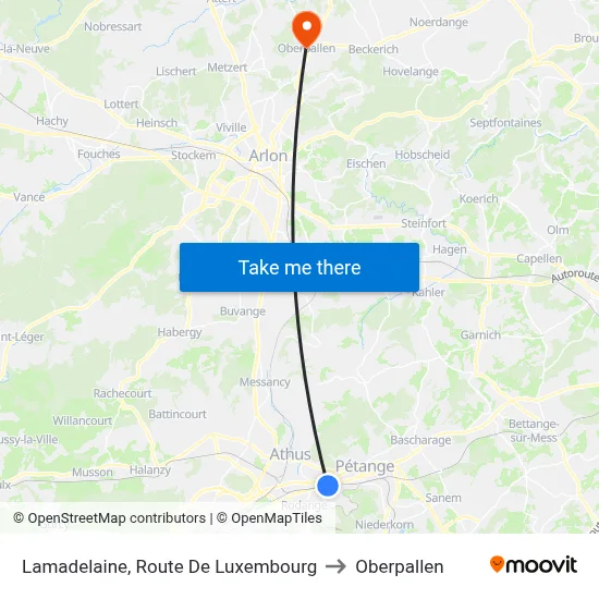 Lamadelaine, Route De Luxembourg to Oberpallen map