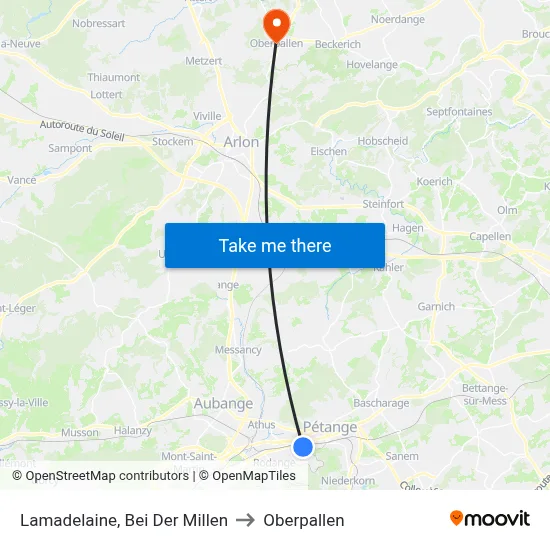 Lamadelaine, Bei Der Millen to Oberpallen map