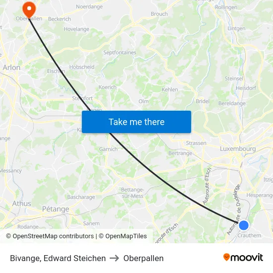 Bivange, Edward Steichen to Oberpallen map