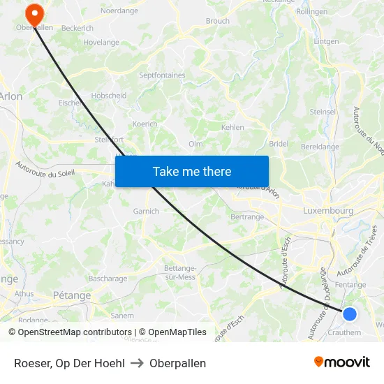 Roeser, Op Der Hoehl to Oberpallen map