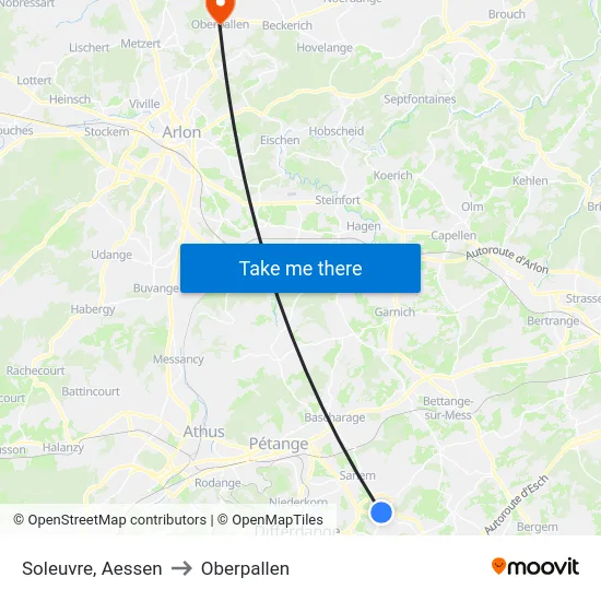 Soleuvre, Aessen to Oberpallen map
