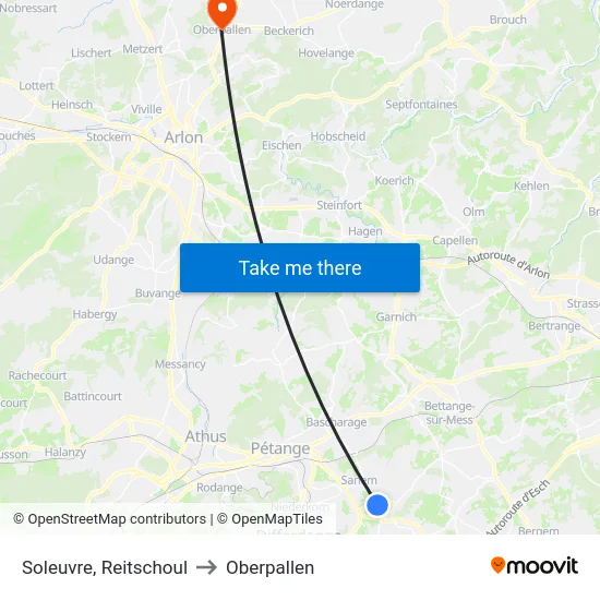 Soleuvre, Reitschoul to Oberpallen map