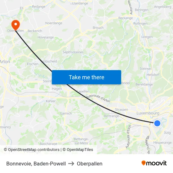 Bonnevoie, Baden-Powell to Oberpallen map