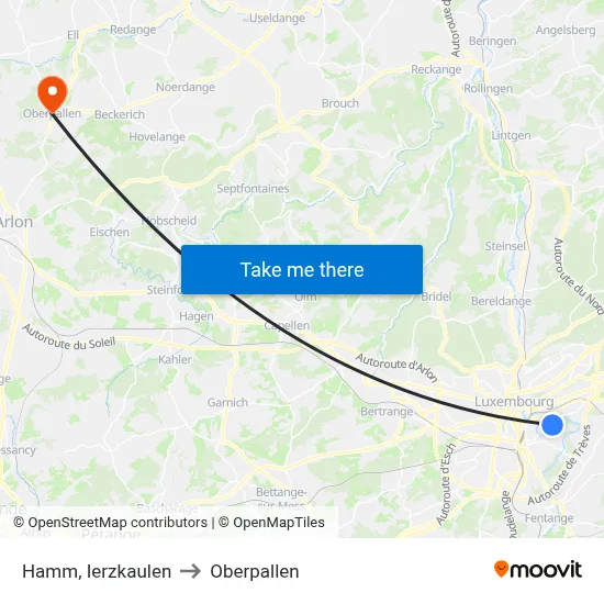 Hamm, Ierzkaulen to Oberpallen map