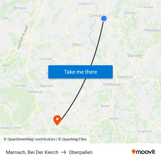 Marnach, Bei Der Kierch to Oberpallen map