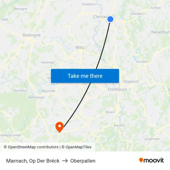 Marnach, Op Der Bréck to Oberpallen map