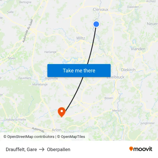 Drauffelt, Gare to Oberpallen map