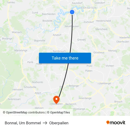 Bonnal, Um Bommel to Oberpallen map