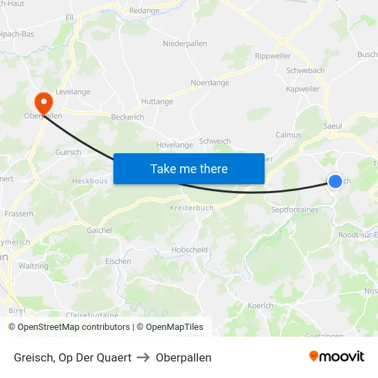 Greisch, Op Der Quaert to Oberpallen map