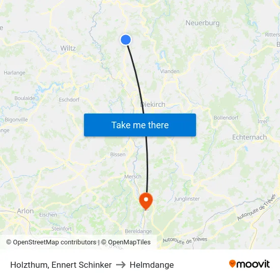 Holzthum, Ennert Schinker to Helmdange map