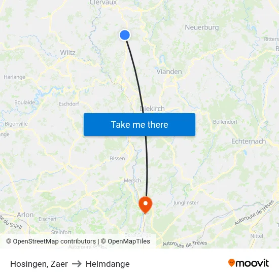 Hosingen, Zaer to Helmdange map
