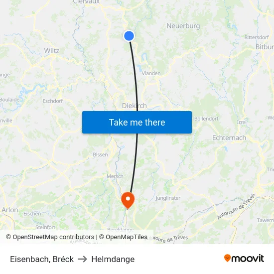 Eisenbach, Bréck to Helmdange map