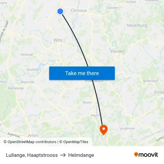 Lullange, Haaptstrooss to Helmdange map