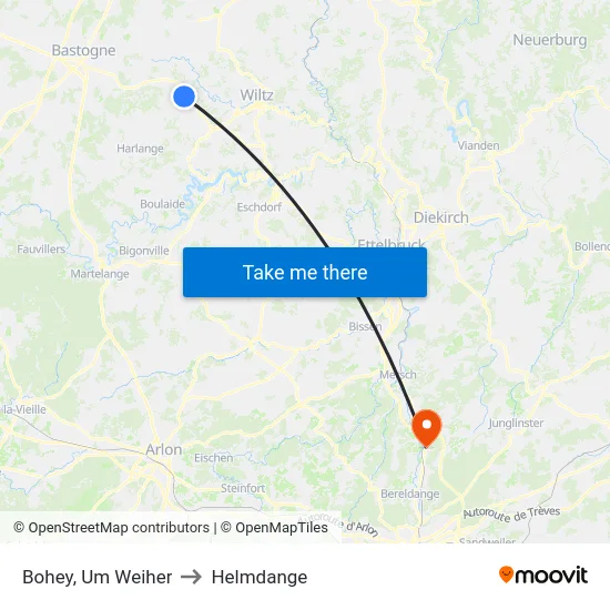 Bohey, Um Weiher to Helmdange map