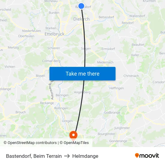 Bastendorf, Beim Terrain to Helmdange map