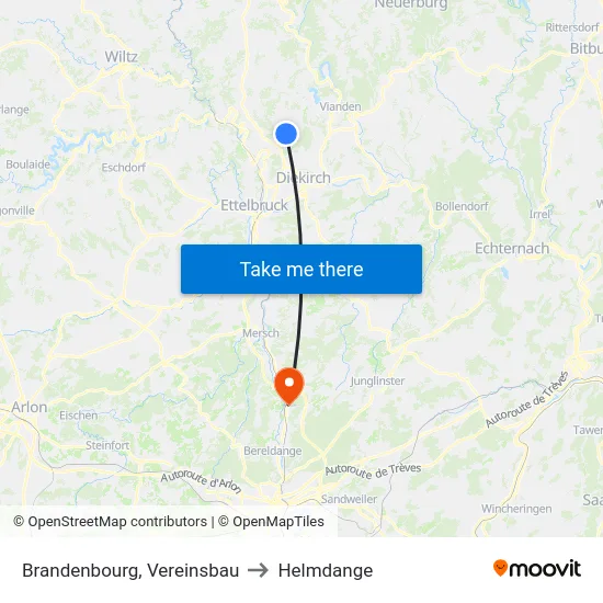 Brandenbourg, Vereinsbau to Helmdange map