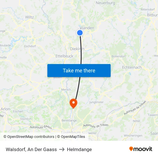 Walsdorf, An Der Gaass to Helmdange map