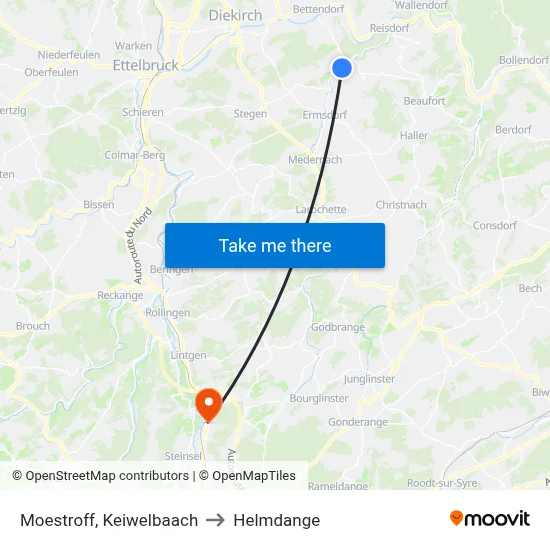 Moestroff, Keiwelbaach to Helmdange map